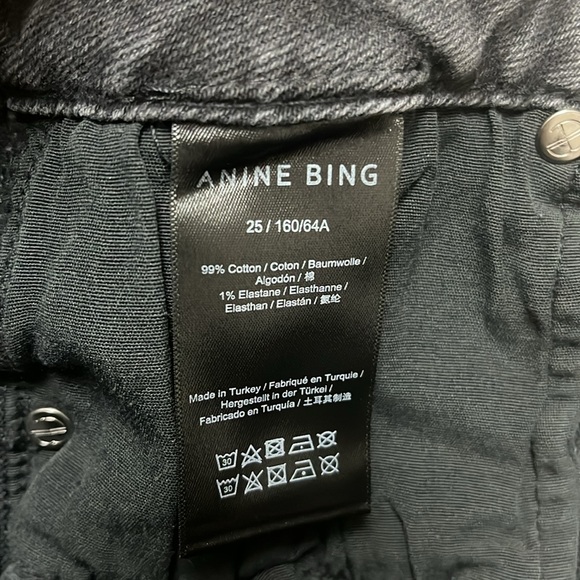 Anine Bing Beck High Rise Slim Jeans Iron Grey Gray Meghan Markle Size 25 - Picture 11 of 11